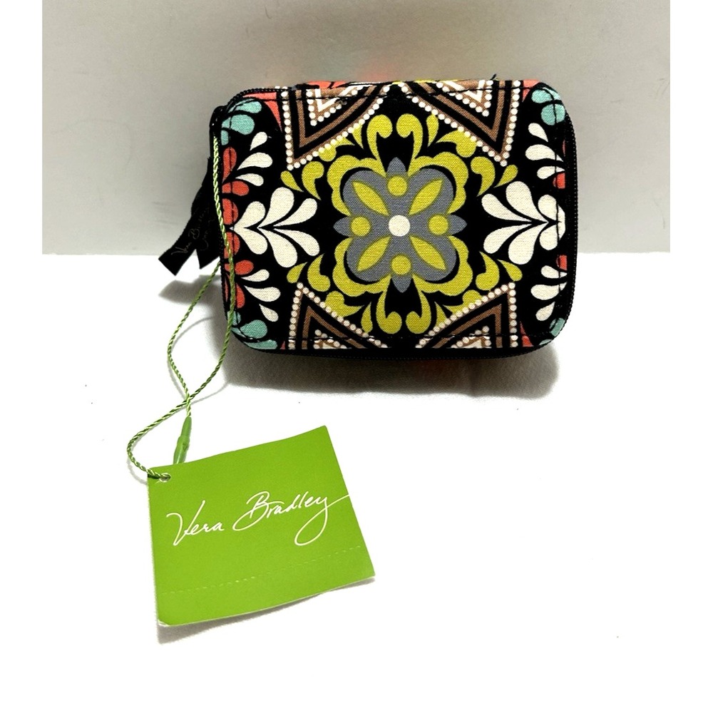Vera Bradley Travel Pill Case Sierra Print Zip Close Quilted Cotton Retired